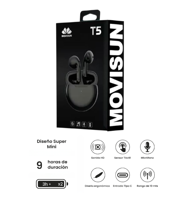 Audífonos Bluetooth T5 Movisun
